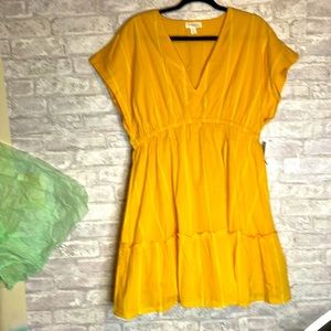 MORGAN TAYLOR YELLOW STRIPE SUMMER DRESS XL NWT